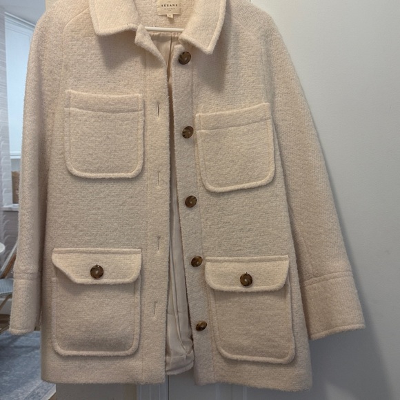 Sezane Paola Coat in ecru size 36 - Picture 5 of 9